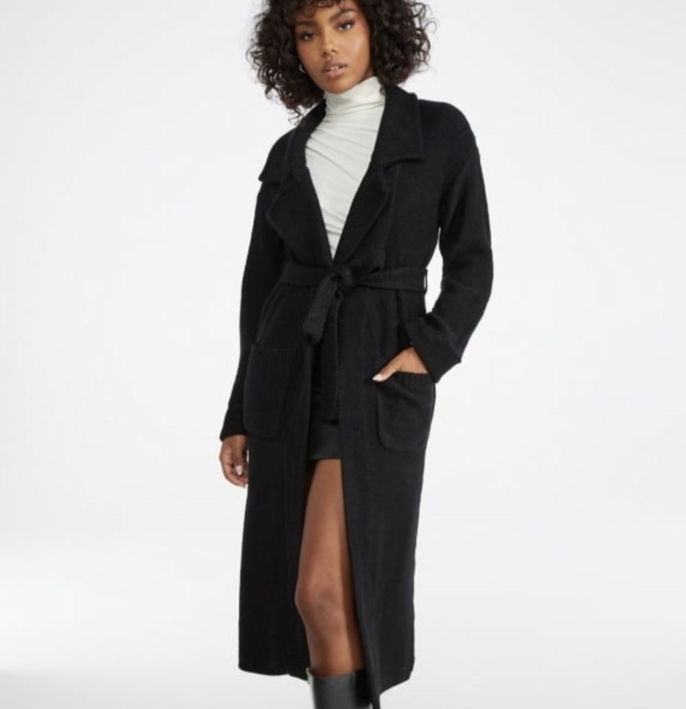 Justfab Long knit cardigan with belt and pockets - Picture 4 of 11